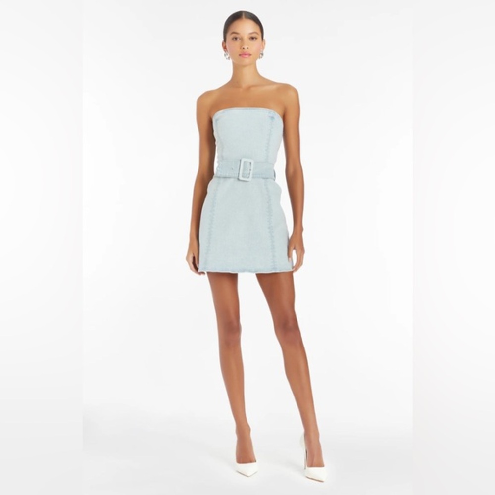 Amanda Uprichard Fae Denim Dress in Iceberg